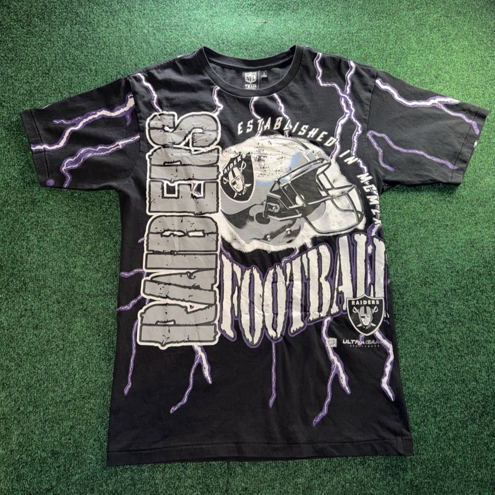NFL Raider Graphic Shirt Men's S Black Purple White T